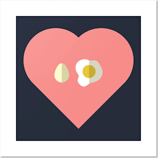 Eggs inside a pink heart Posters and Art